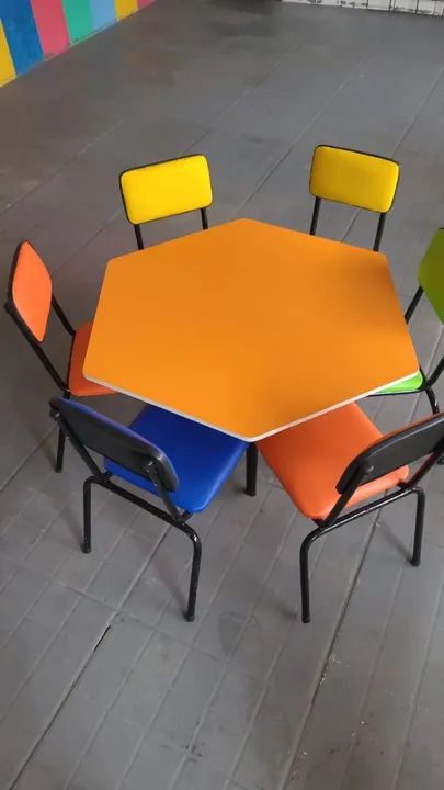 Conjuntos infantis coloridos sextavado 64717831426817123