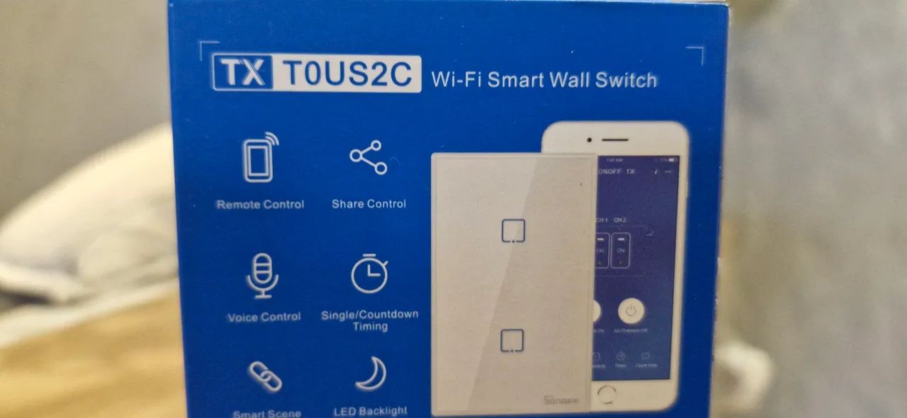 Interruptor de Parede Inteligente Wi-Fi TX TOUS2C