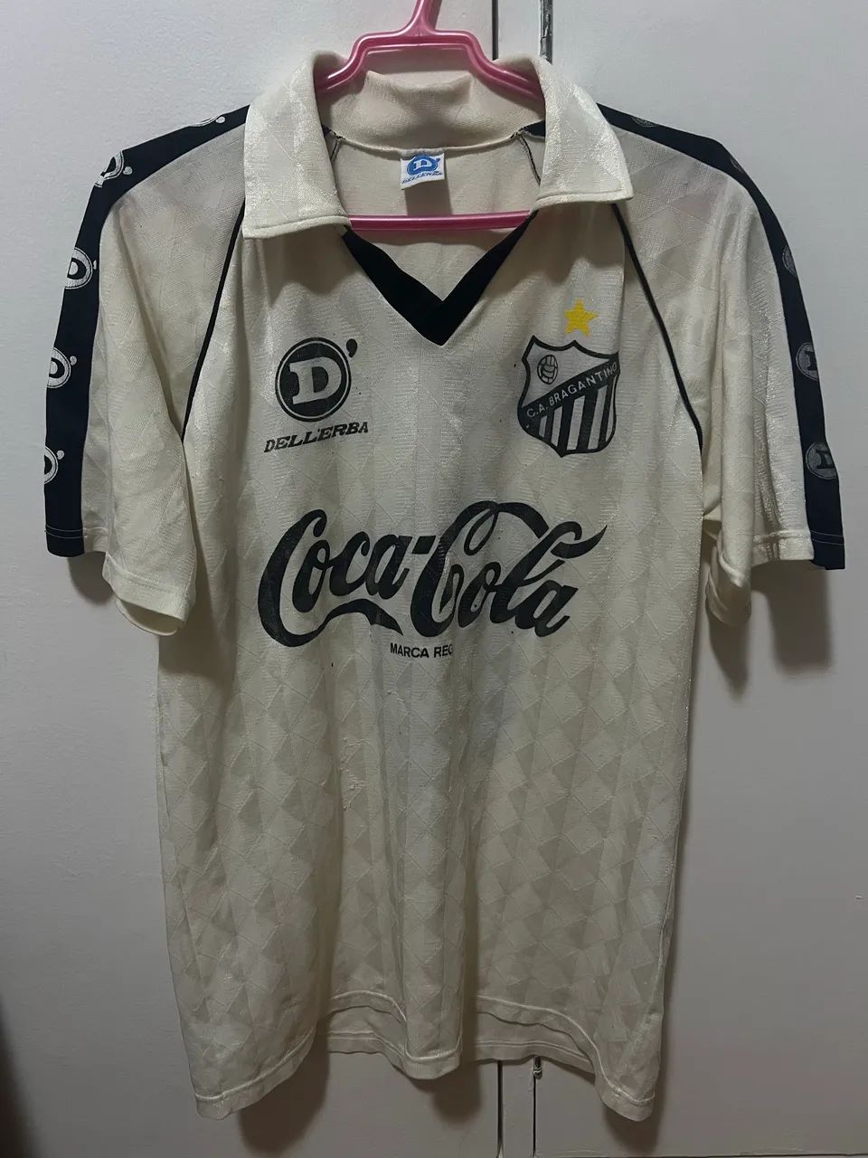 Maillot Extérieur Dell'erba Bragantino 1991 - Taille L, Blanc, état Moyen (occasion)
