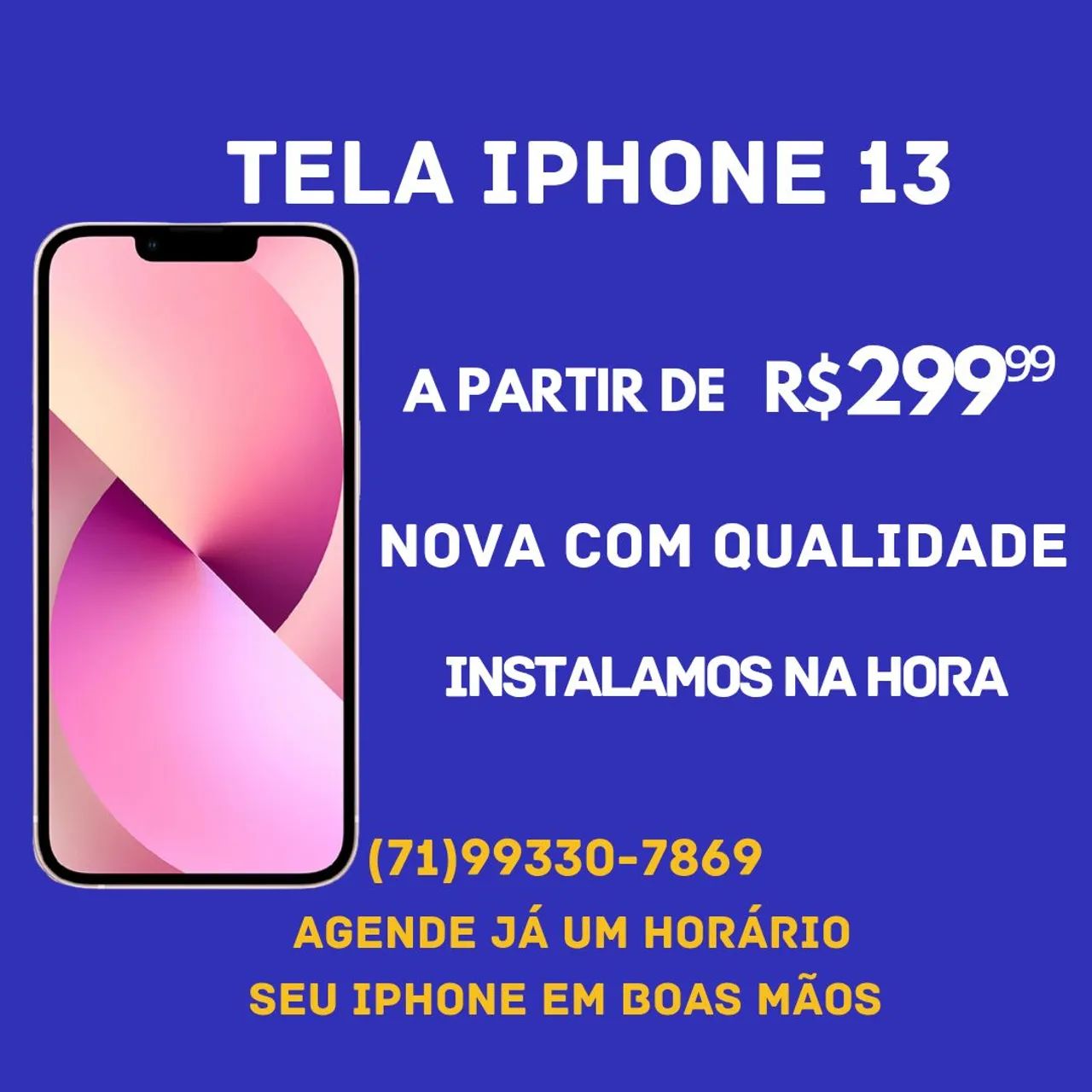 Tela iPhone 13 Nova - Instalação na Hora!