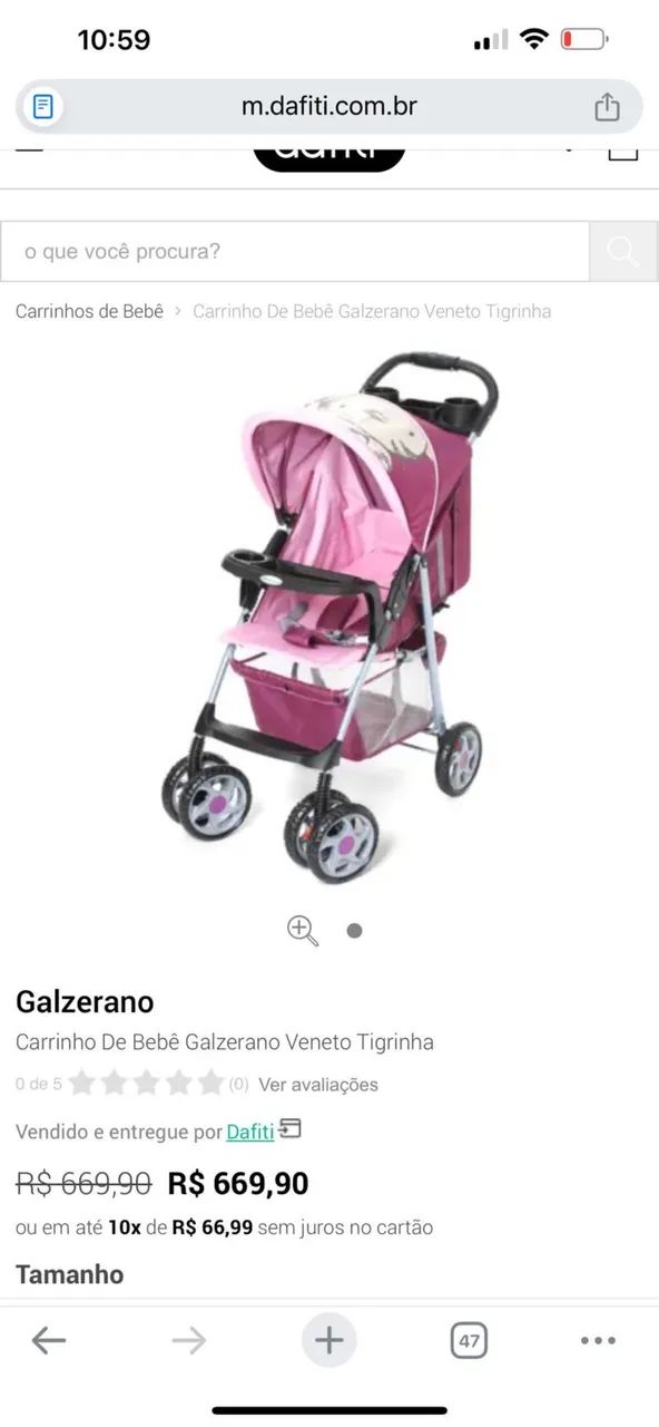 Carrinho de bebê rosa galzerano - Foto 5