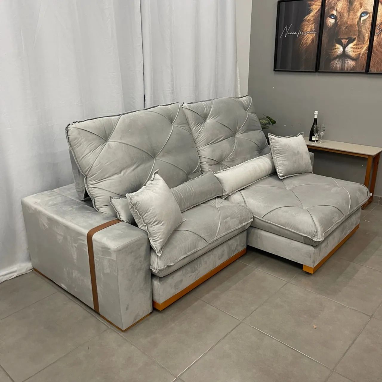 Sofá Retrátil e Reclinável Isa 2,50m Molas Ensacadas p65 - Foto 4