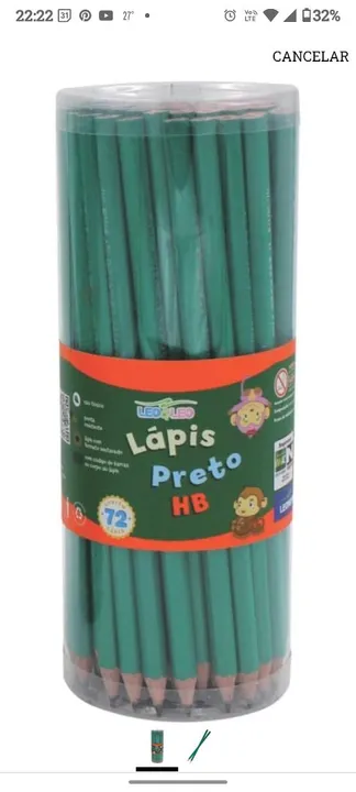 Lápis Preto HB + borrachas ponteira