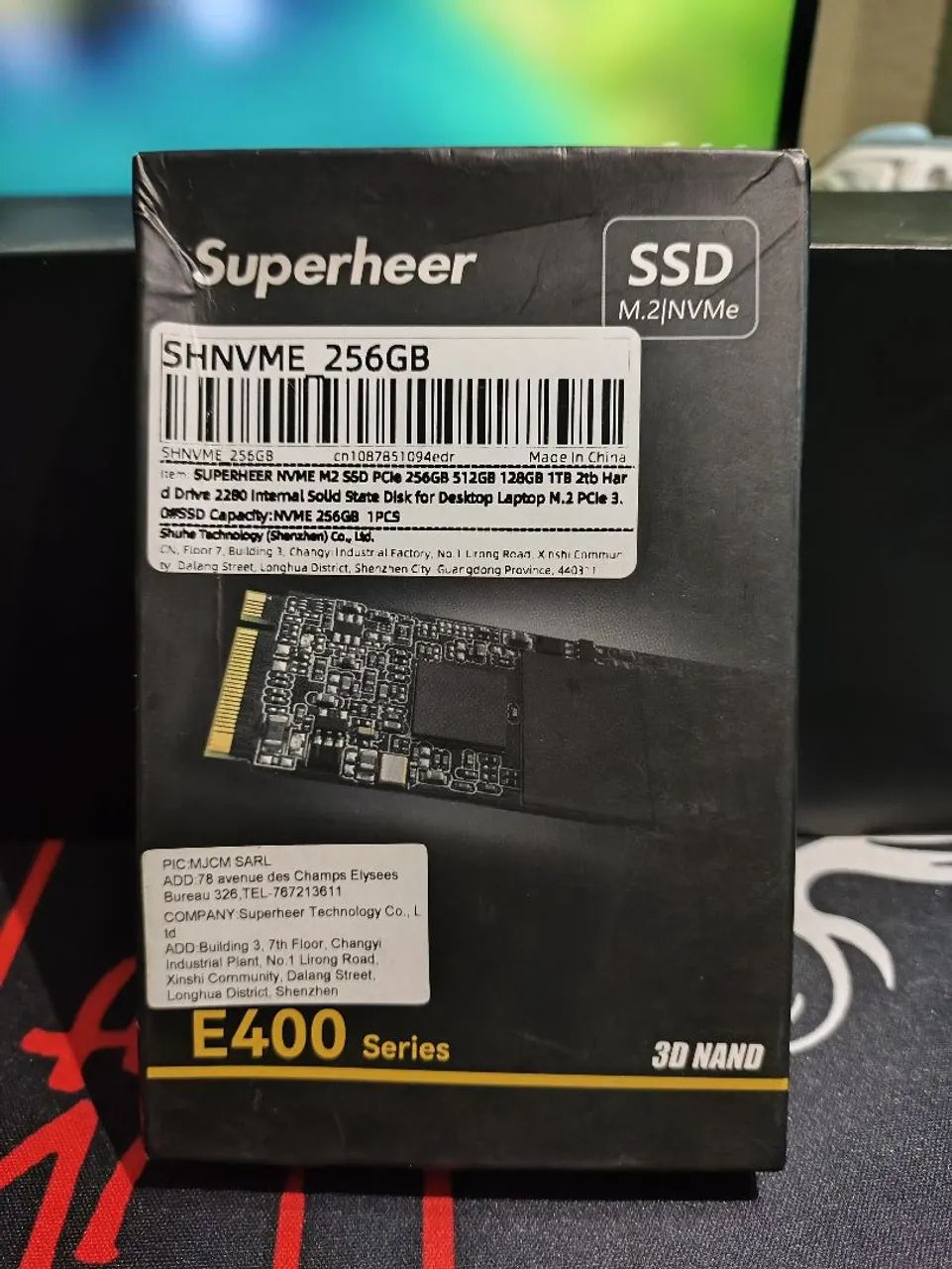 SSD nvme m.2 Superher 256gb novo lacrado 