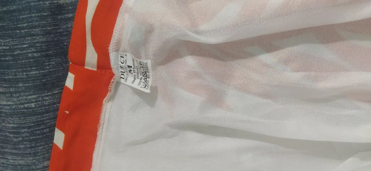 Saia envelope  estampada Laranja e Branca - Foto 2