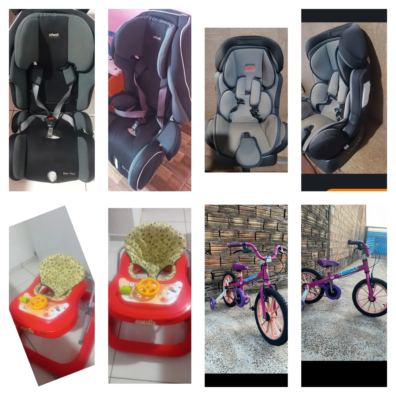 Andador caderinha e bicicleta vendo