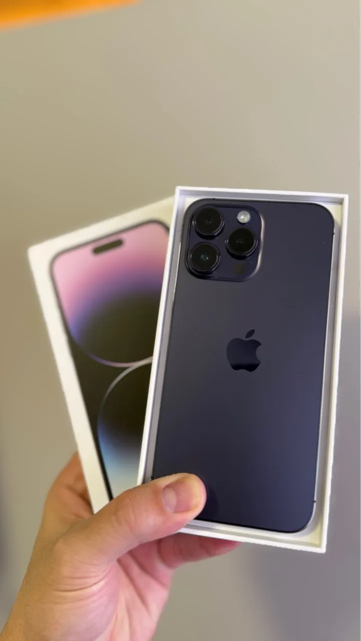 iPhone 14 Pro Max Deep Purple 256GB, Seminovo, excelente estado, com Garantia