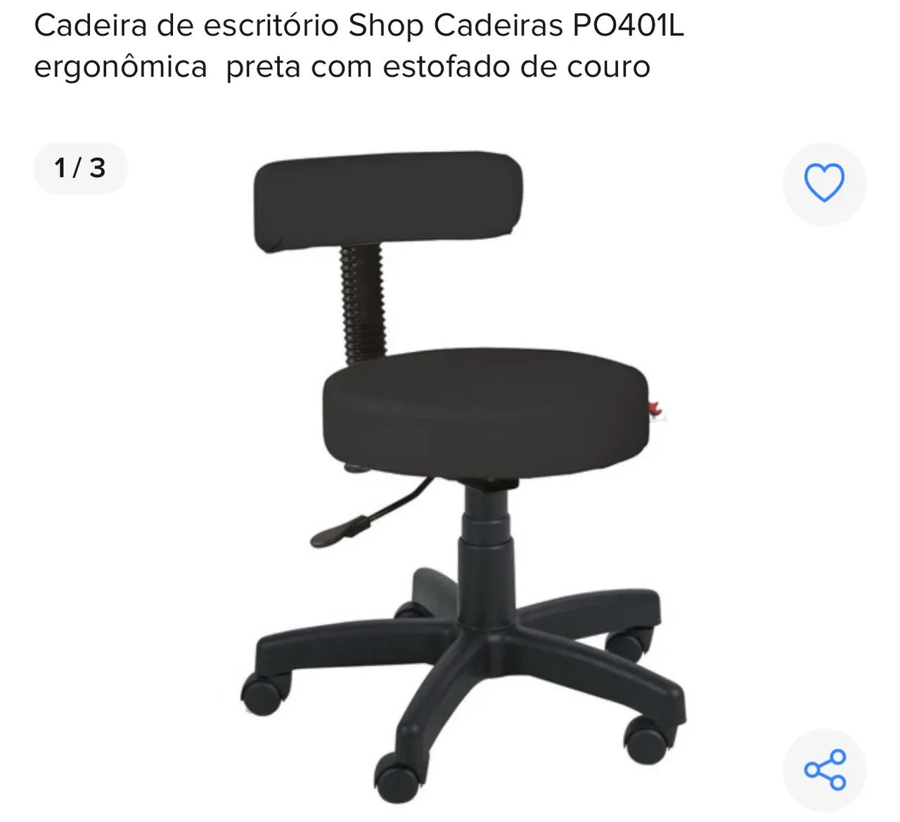 Cadeira de Escritório Ergonômica Preta 