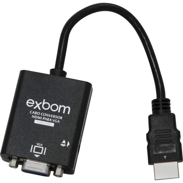 Noobi Informática | Cabo Conversor HDMI p/ VGA Exbom - CC-HV100