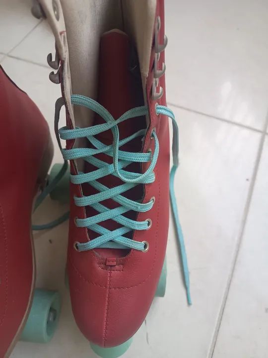 Patins Quad Roller Vintage Vermelho - Foto 2