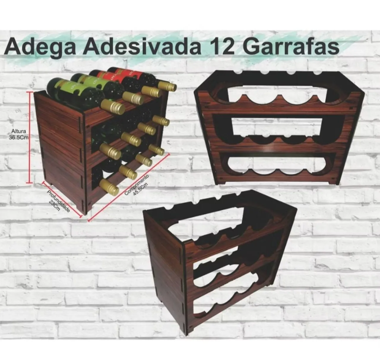 Adega Suporte De Vinho - 12 Garrafas