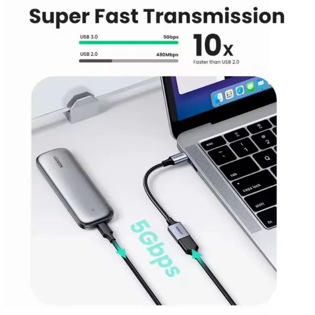 Adaptador OTG US378 Ugreen 5 Gbps USB 3.0 - Foto 3