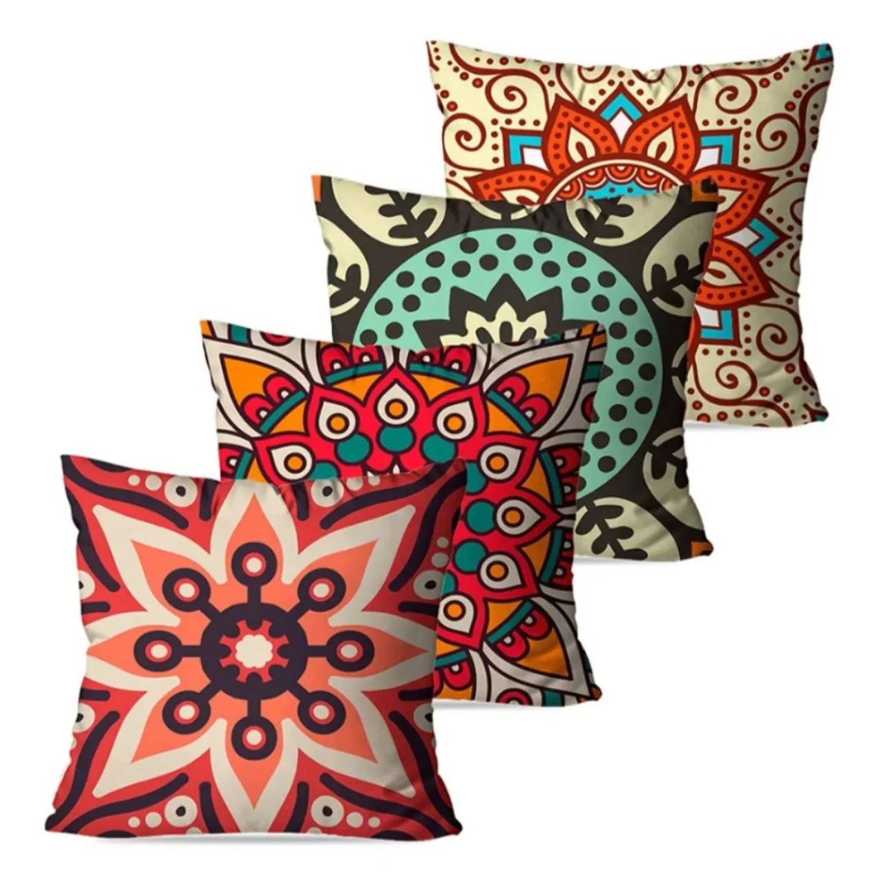 Jogo de 4 Capas para Almofadas Decorativas Mandala - Foto 3