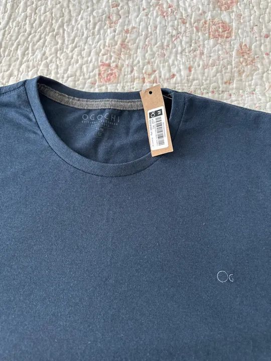 Camiseta Masculina Azul marinho - Tamanho M- Nova - Foto 2