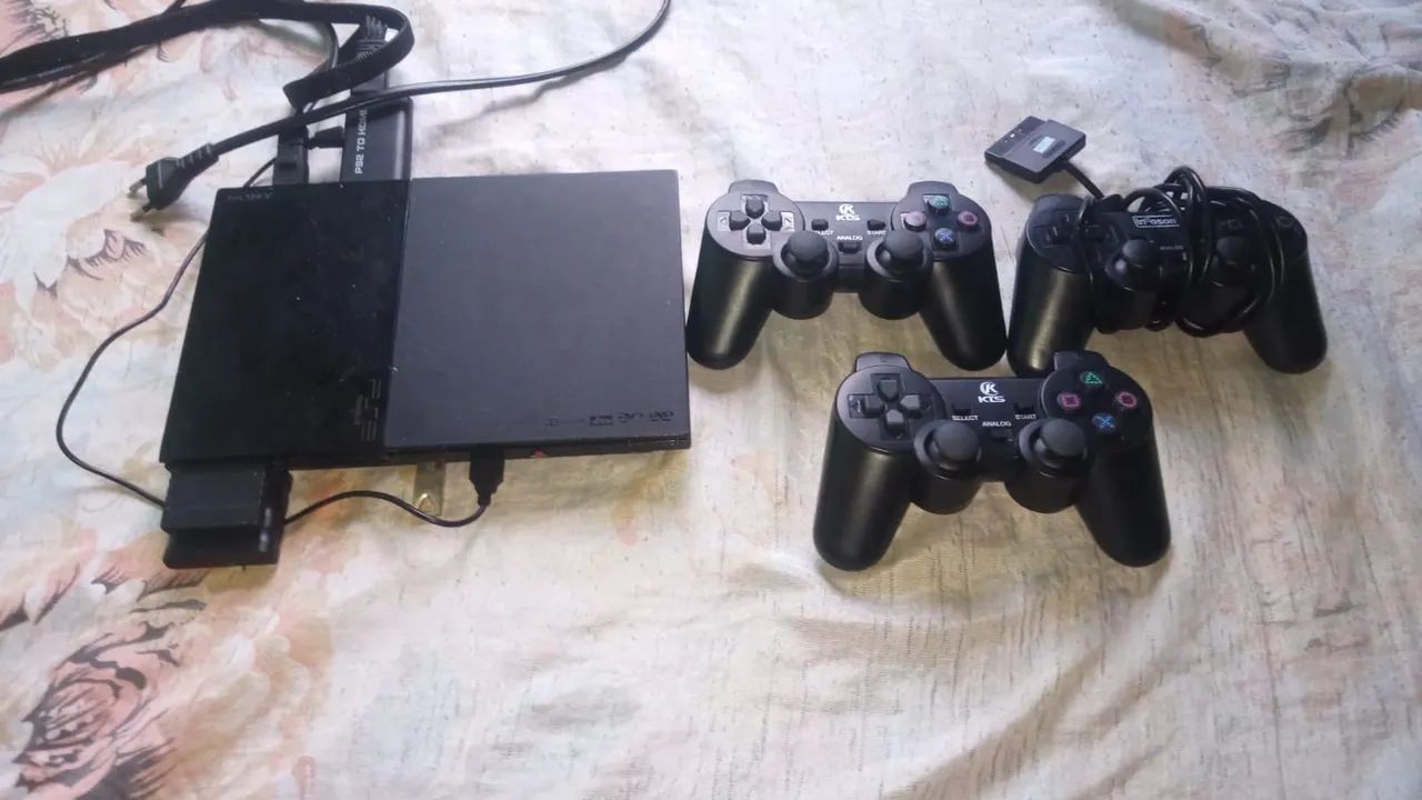 Console PS2 Completo com 3 Controles