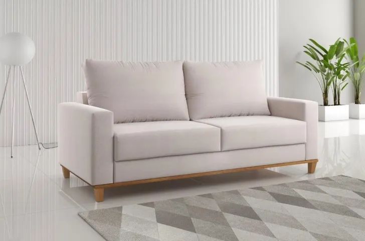 Sofá Living com 1,80m de Largura e Tecido Linho- Produto Novo Entrega Rápida - Foto 3