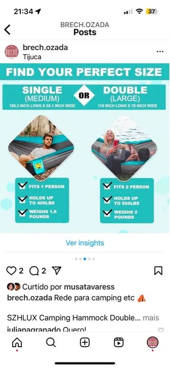 Rede de Camping SZHLUX Double - Foto 5