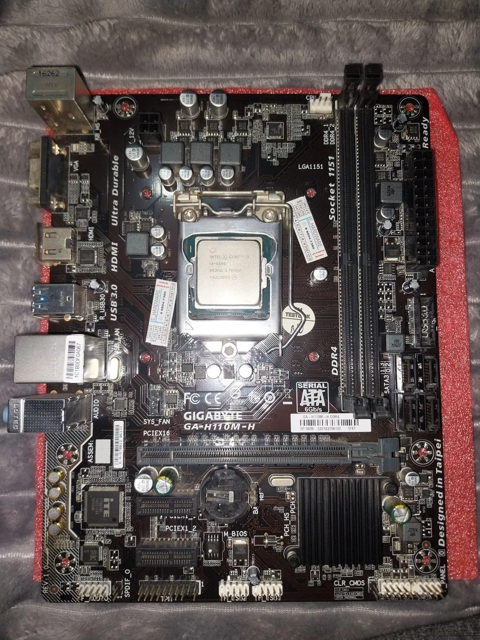 Placa mãe H110m + I3 6100 + 8gb Ram ddr4