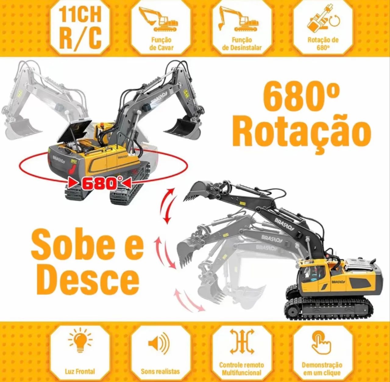 Escavadeira de controle remoto  - Foto 4