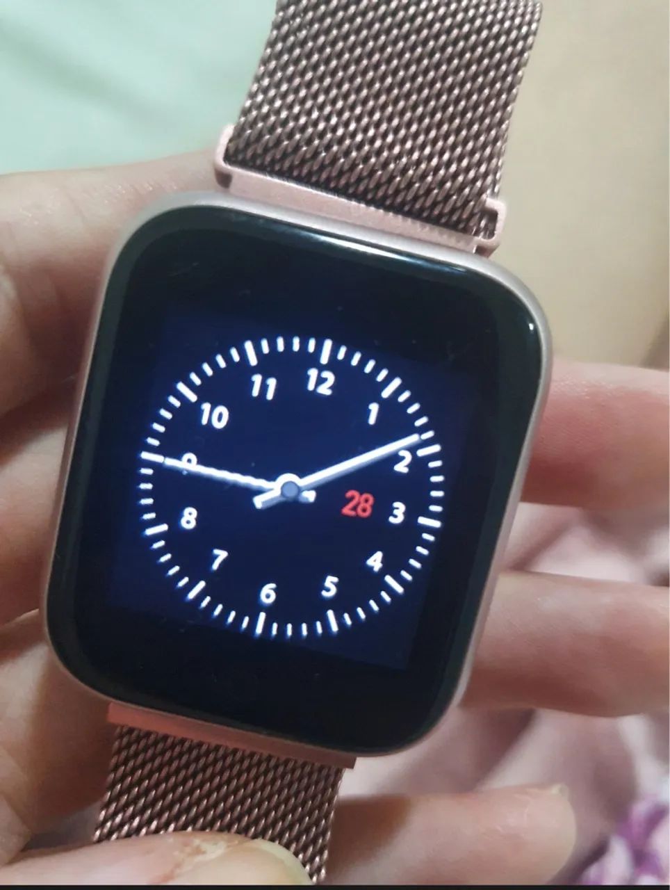 Smartwatch Rose Gold com Pulseira de Malha - Foto 3
