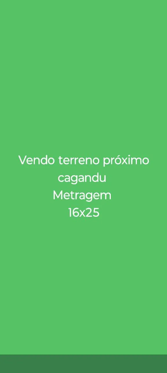 Vendo terreno próximo cagandu depois do parque divina luz
