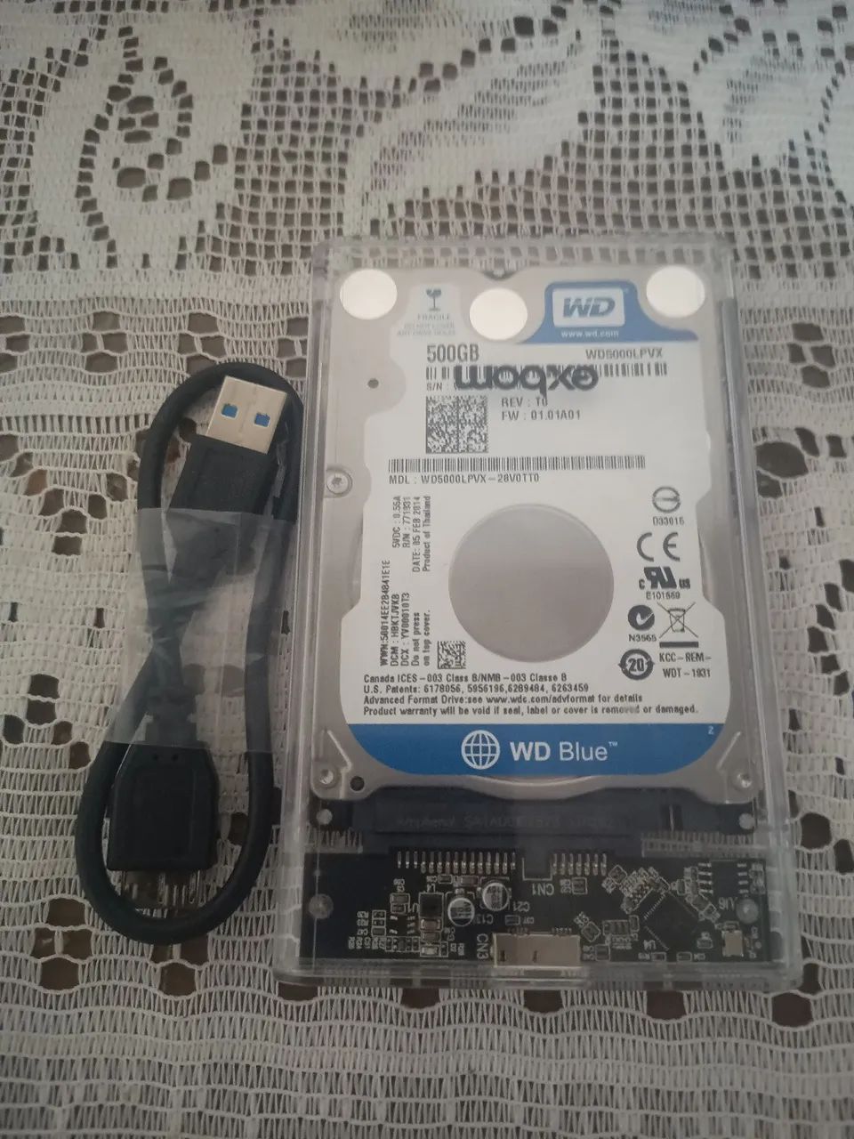 HD Externo WD Blue 500GB + Case USB 3.0