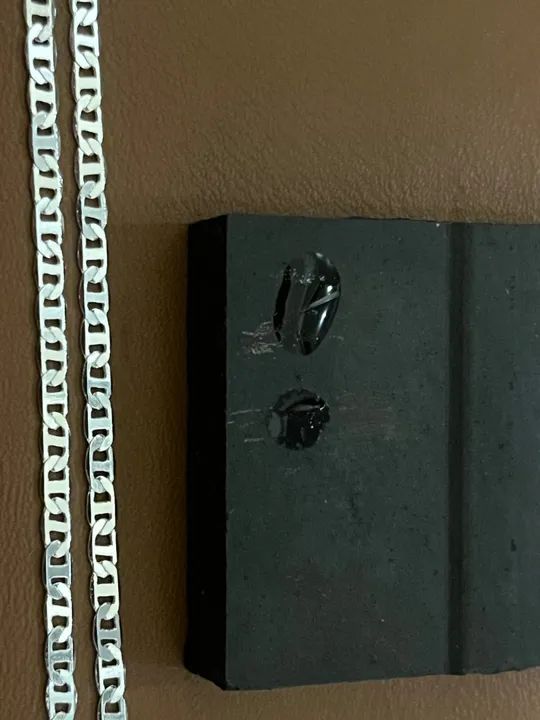Corrente Piastrine de prata 925 - Foto 2