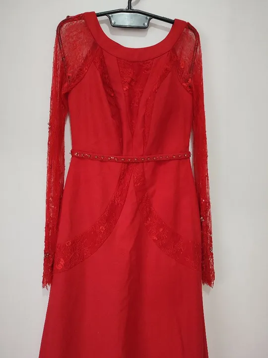 Vestido de festa Longo Vermelho de Renda
