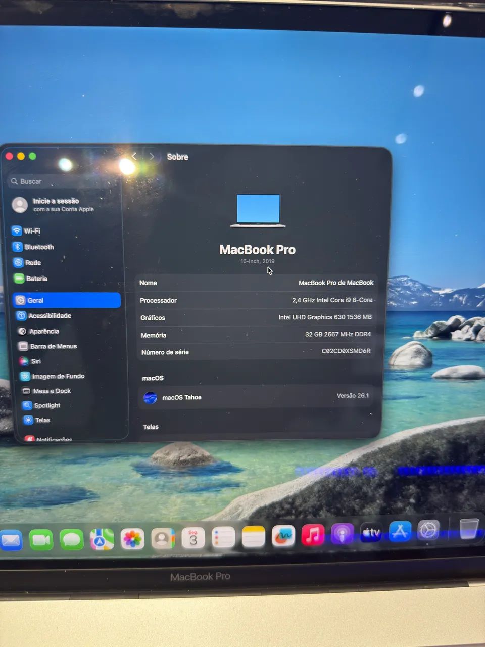 Macbook pro 16? i9 8 nucleos 32gb ram ssd 1 tb placa de video