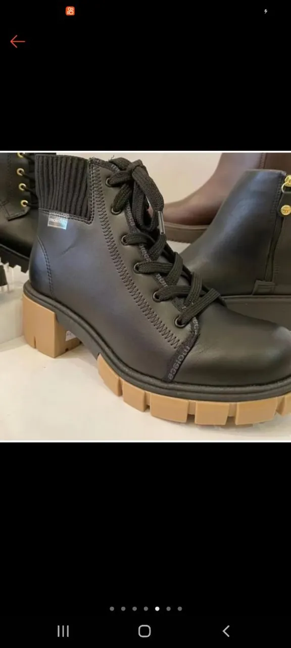Bota Coturno Feminina Tratorada Preta