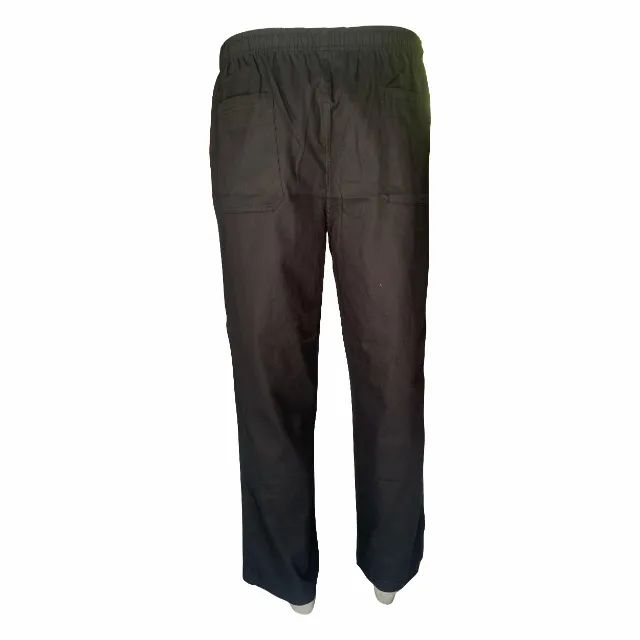 CALÇA BRIM PRETA COM ELÁSTIC E CADARÇO - 4 BOLSOS  - Foto 4