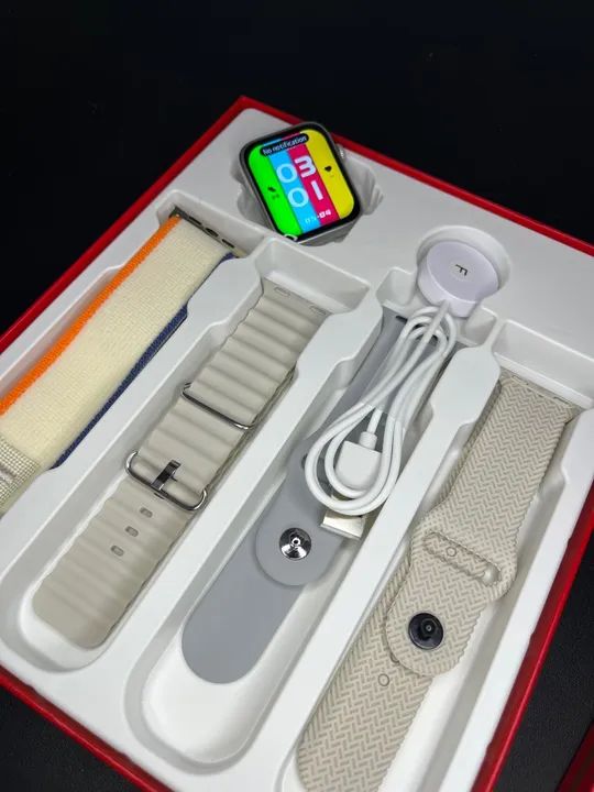 Smartwatch mini + 4 pulseiras de brinde 