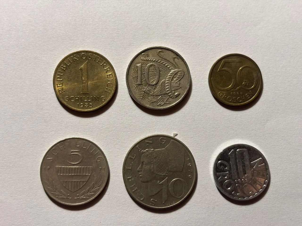 6 Moedas da Austria - Austrian Schilling