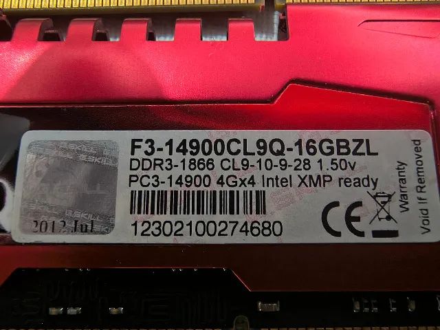 Memoria DDR3 16GB 4 x 4GB G.Skill