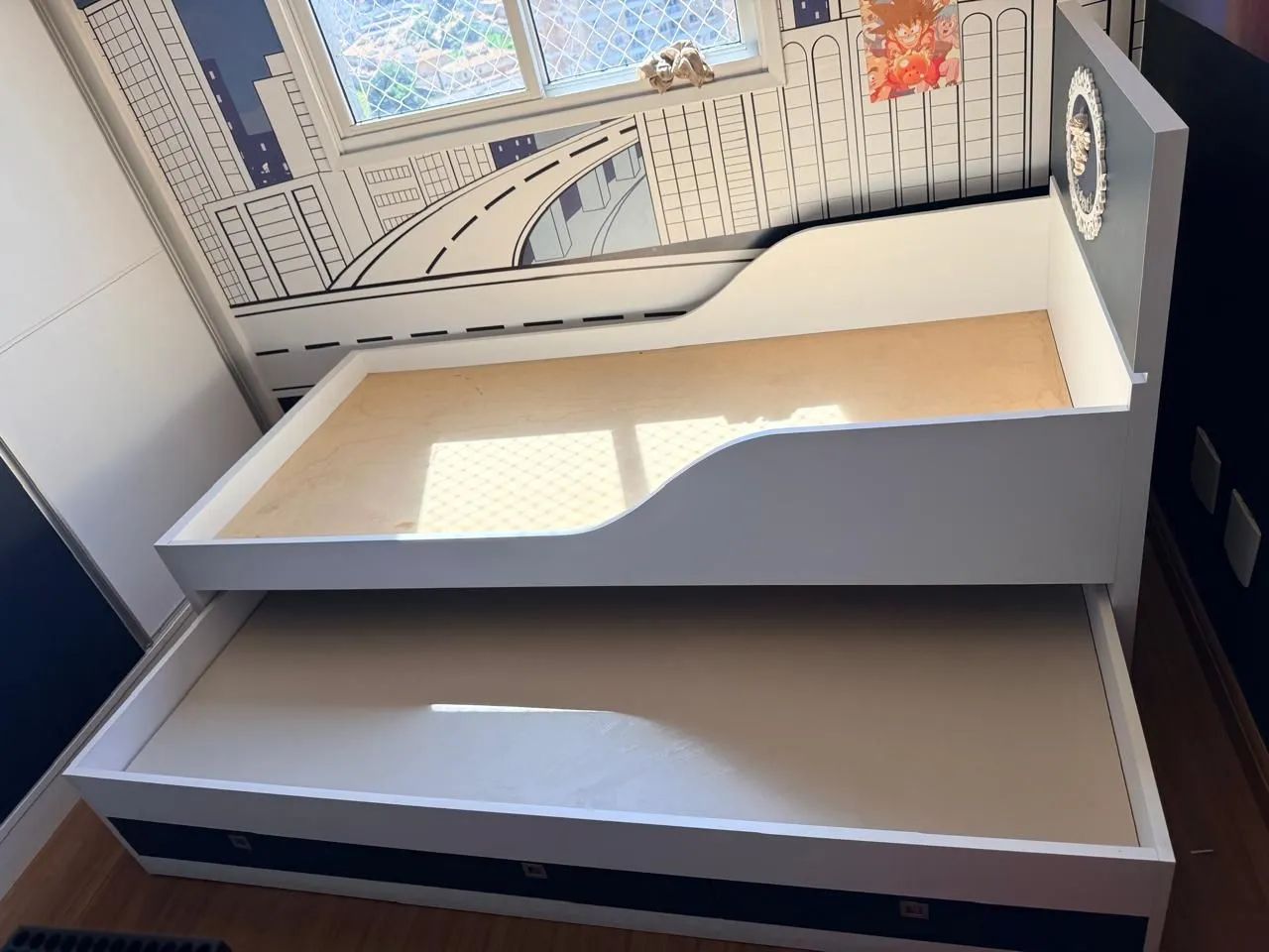 Cama Solteiro com Cama Auxiliar e 3 Gavetas