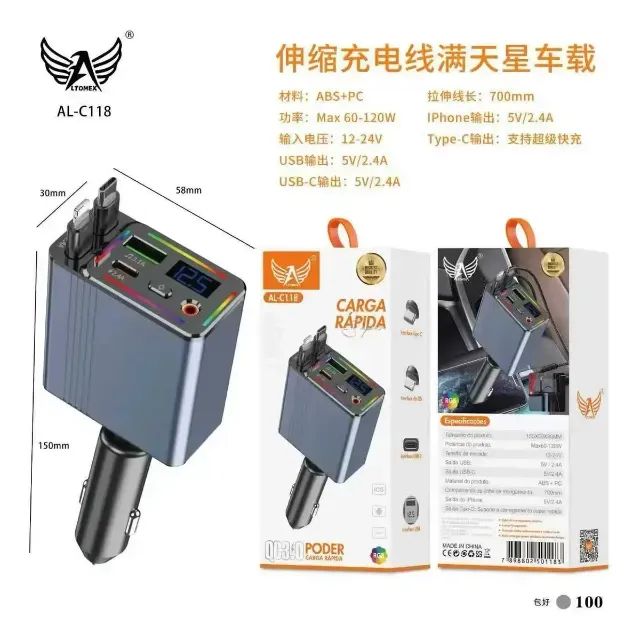 Super Carregador Veícular 4 Em 1 Turbo Usb/c - Foto 5