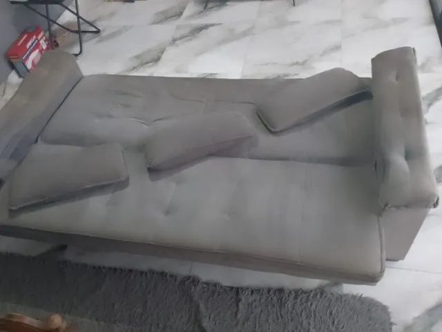 Sofá Cama retrátil Cinza - Foto 2
