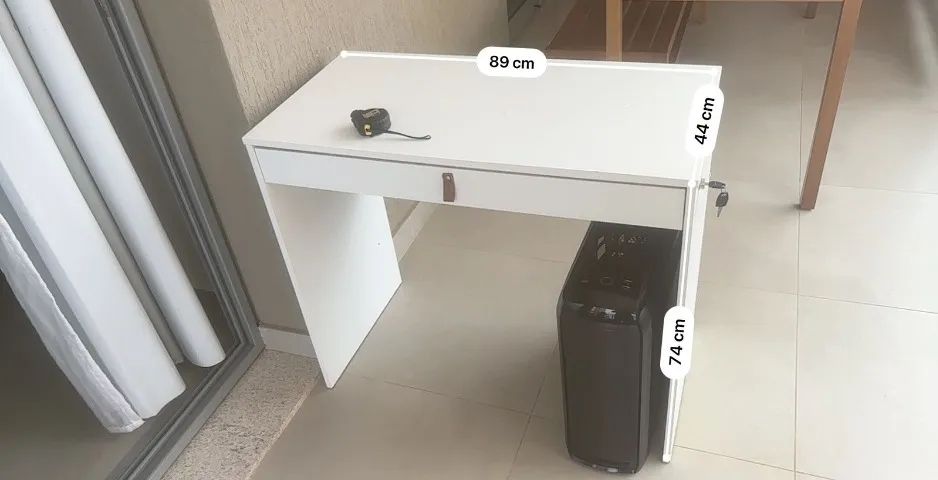 Mesa Retangular Branca com Gaveta 75x90x44 cm AxCxP65578315988867122