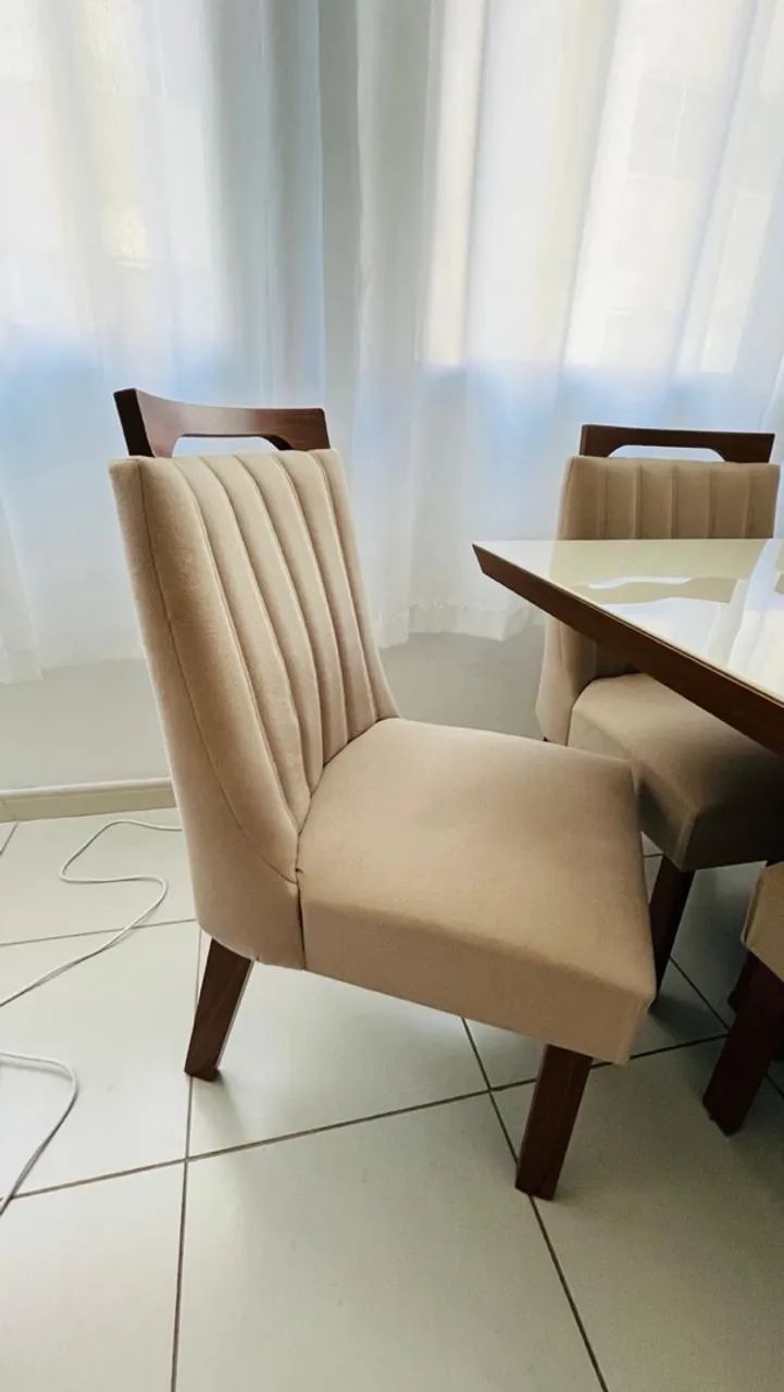 Sala de jantar mesa de vidro, 6 lugares - Foto 3