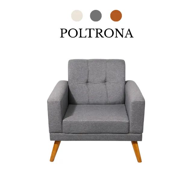 Poltrona Estofada para Sala ? Design Moderno com Pés de Madeira - Foto 5