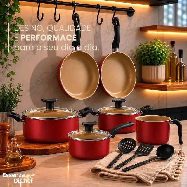 Conjunto Panelas Antiaderente 10 Peças Teflon - Foto 6