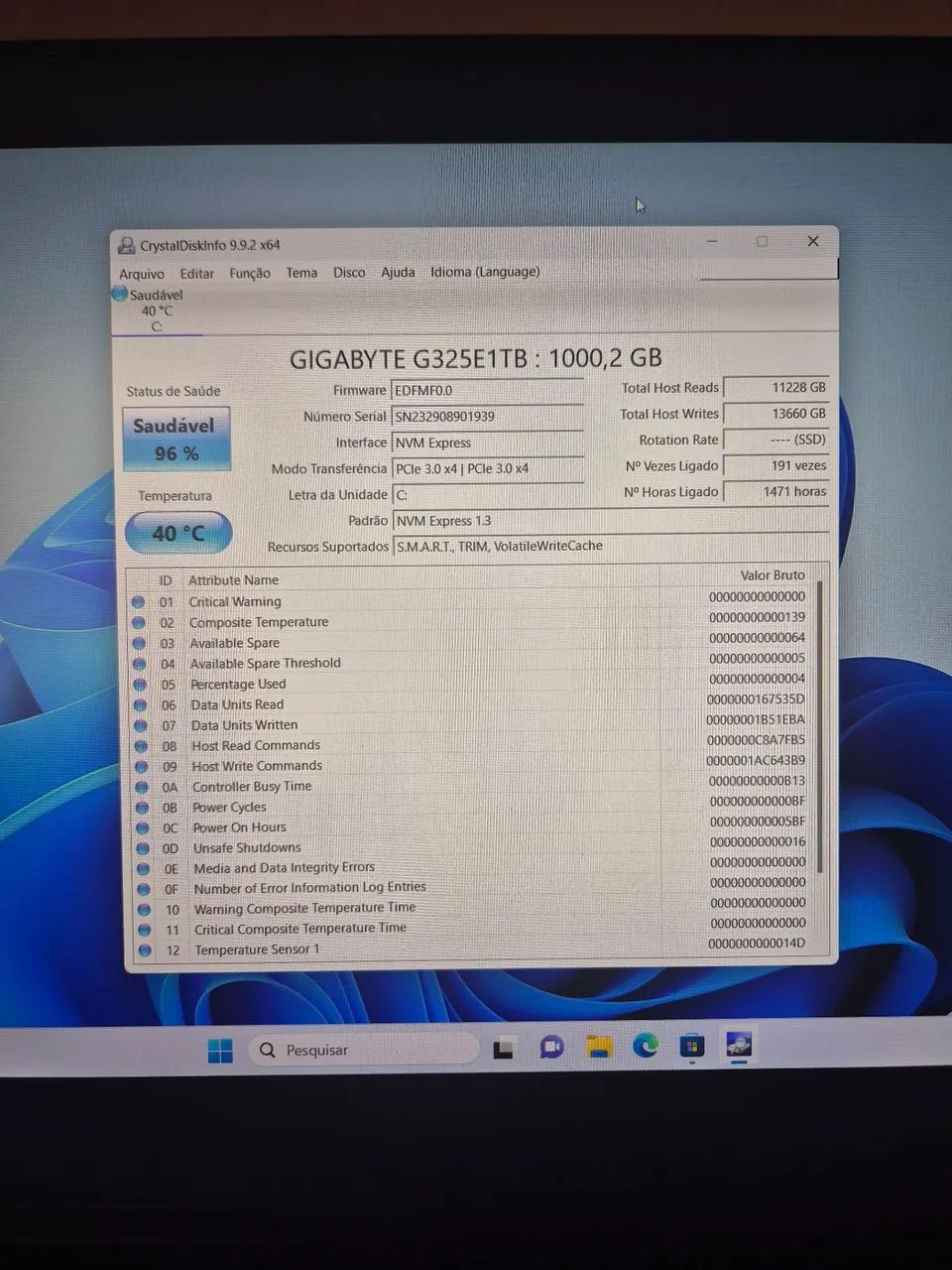 Ssd m2 1tb Gigabyte saude 96% - Foto 5