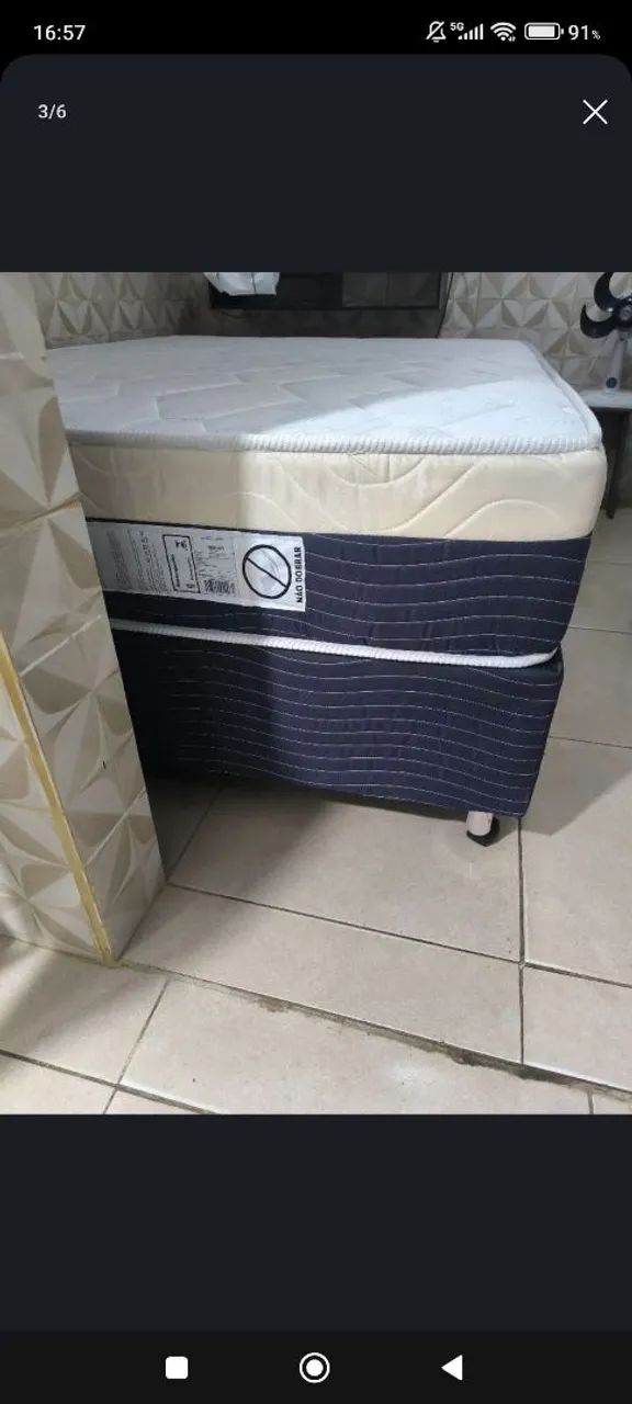 Vendo cama box de casal nova com molas ensacadas colchão e a base - Foto 3