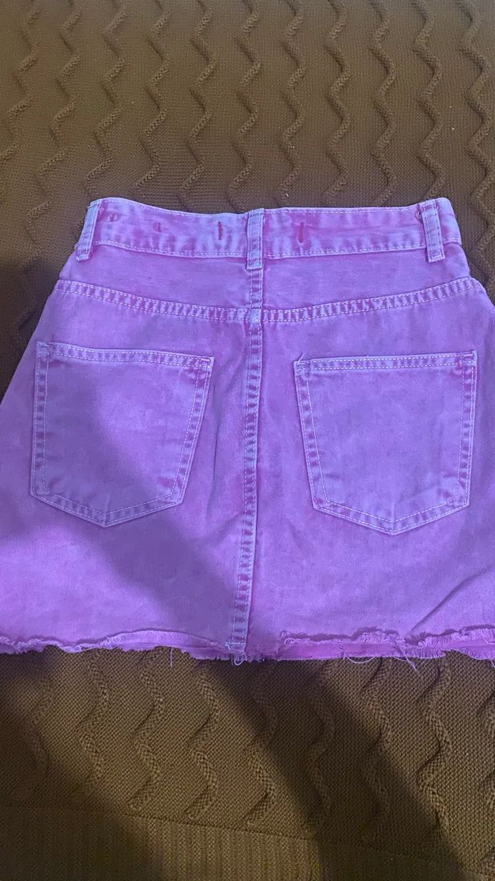 Saia jeans rosa  - Foto 2