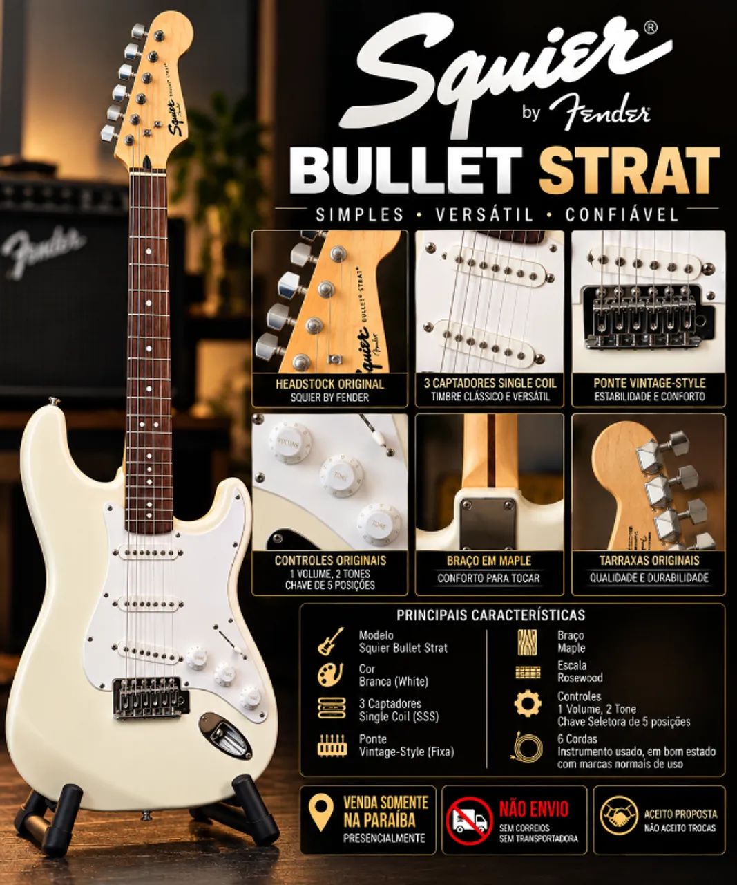 Squier Bullet Stratocaster ジャンク Squier Bullet Stratocaster - Instrumentos musicais - Catolé