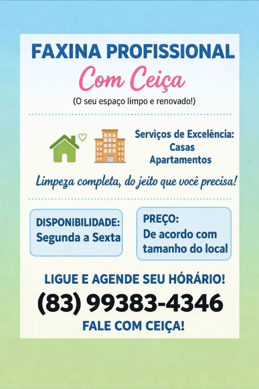 Faxina/Diárias 