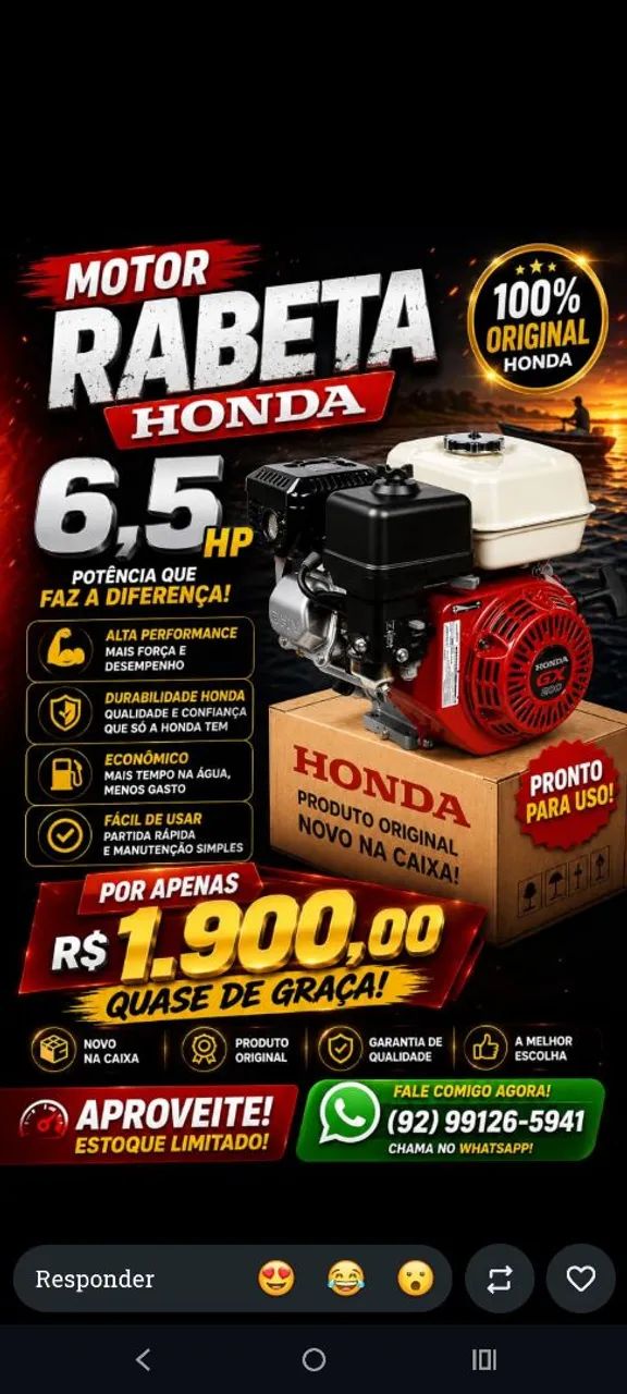 Motor Honda na caixa  - Foto 4