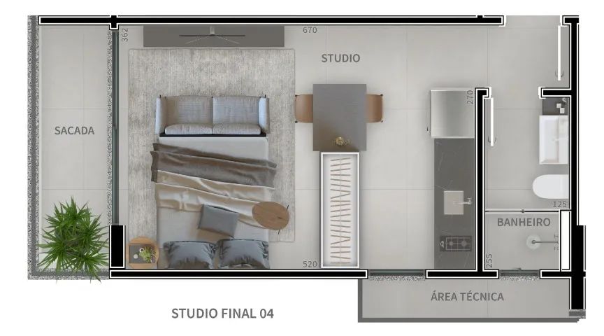 Estudio próximo ao Largo da Ordem com garagem - Foto 5