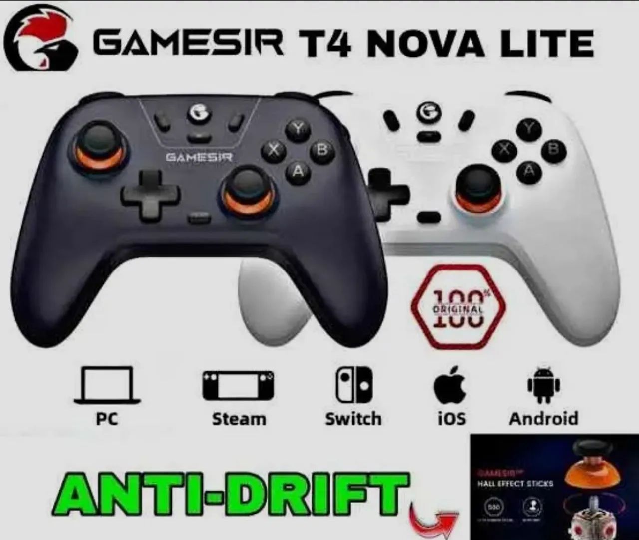 GameSir nova lite  hall effect white, compatível Xcloud, Android, Pc, iOS, Stream.
