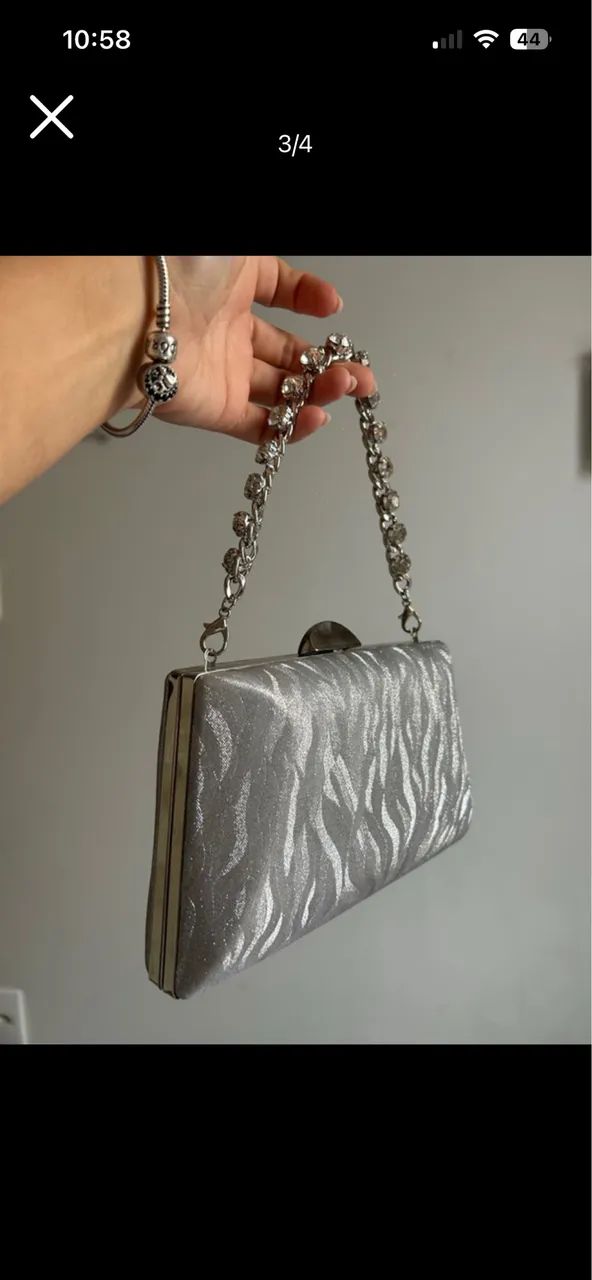 Bolsa / Clutch festa prata  - Foto 2